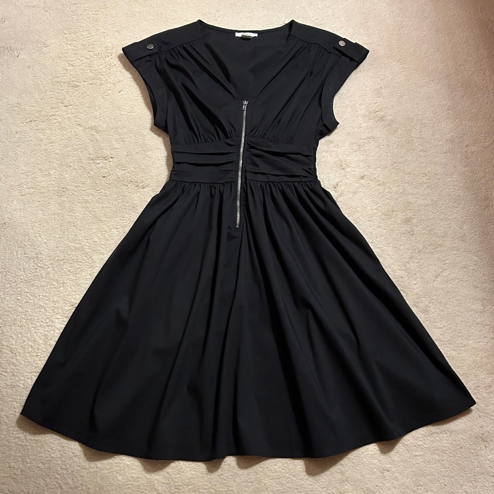 Bar ||| Black Fit &Flare  Cotton Dress, Size M